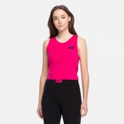 Fila Basin Cropped Tank Top Pink-peacock