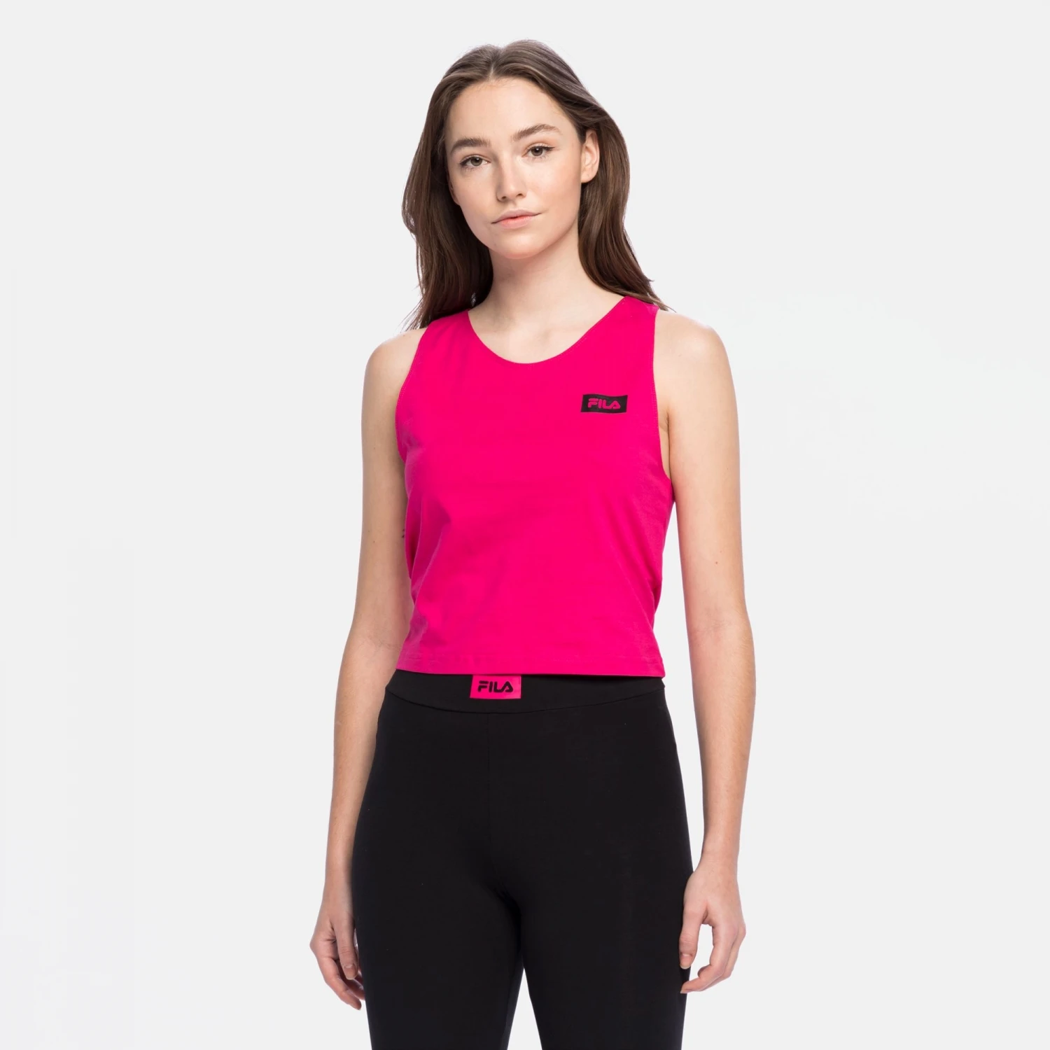Fila Basin Cropped Tank Top Pink-peacock 1 Fila Basin Cropped Tank Top Pink-peacock