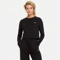 Fila Ece Cropped Longsleeve Shirt Black