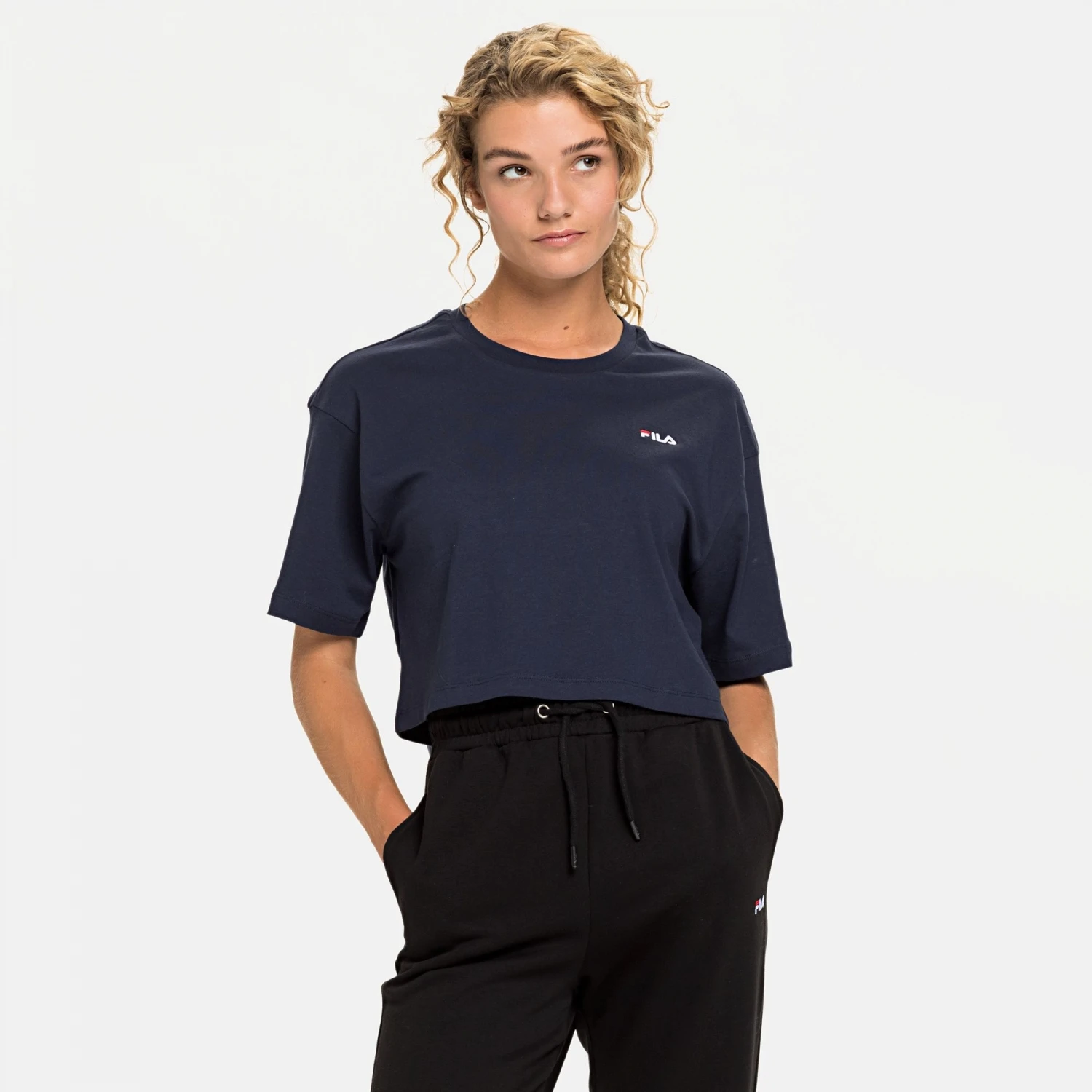 Fila Ellasyn Cropped Tee Black-iris 1 Fila Ellasyn Cropped Tee Black-iris