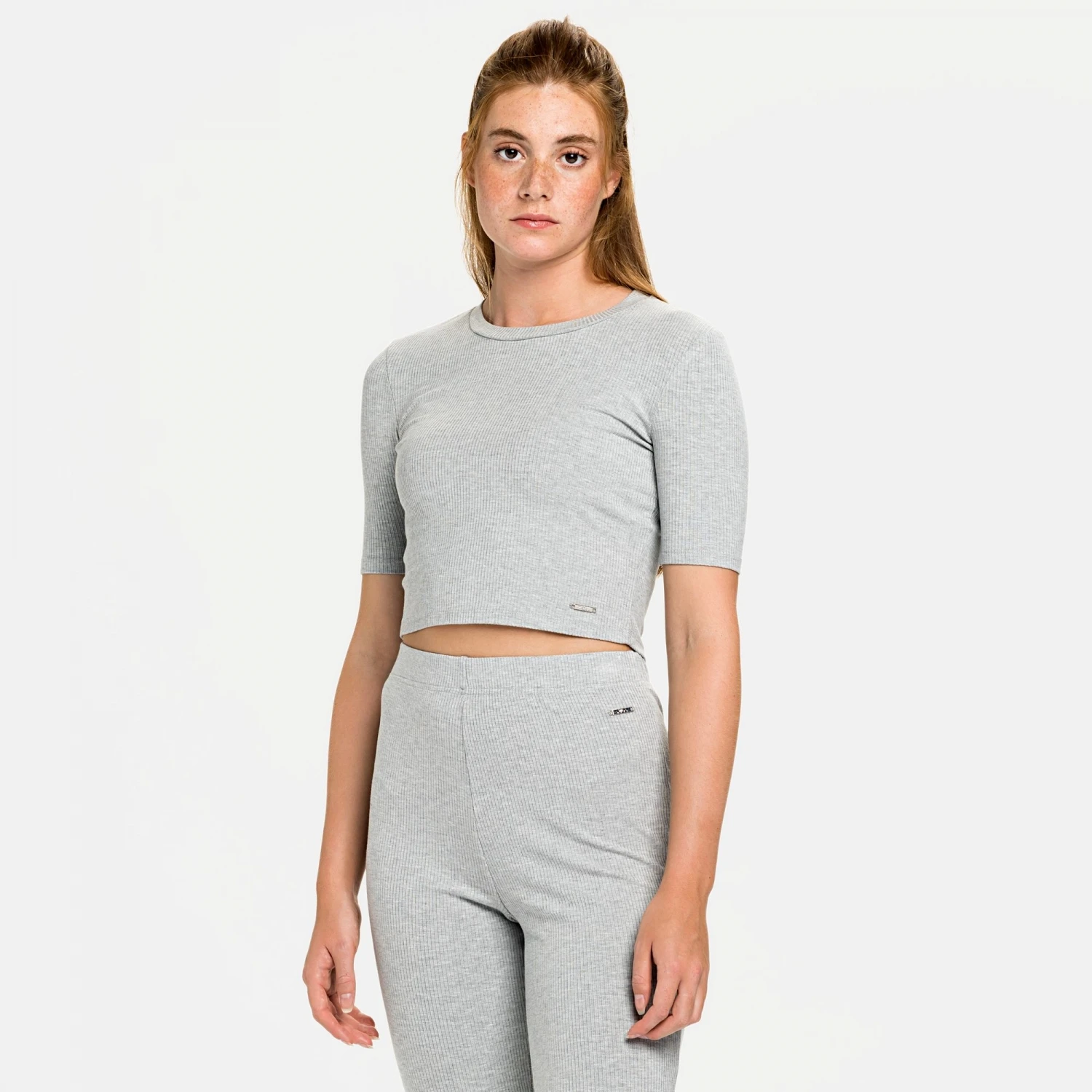 Fila Elwyn Cropped Rib Top Lightgrey-melange 1 Fila Elwyn Cropped Rib Top Lightgrey-melange