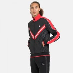 Fila Men Tauri Track Jacket Black-true-red