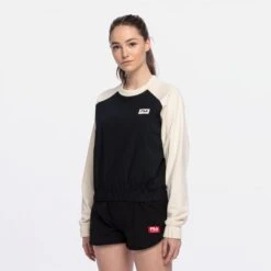 Fila Tabor Raglan Cropped Crew Neck Black-beauty-sweet-corn