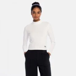 Fila Tarsia Cropped Turtle Neck Long Sleeve Shirt Cloud-dancer