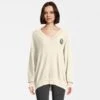 Fila Telling Knitted V-Neck Sweater Antique-white