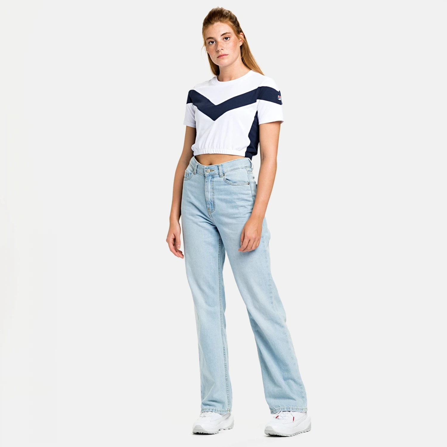 Fila Thamina Cropped Tee White-black-iris 3 Fila Thamina Cropped Tee White-black-iris – Bild 3